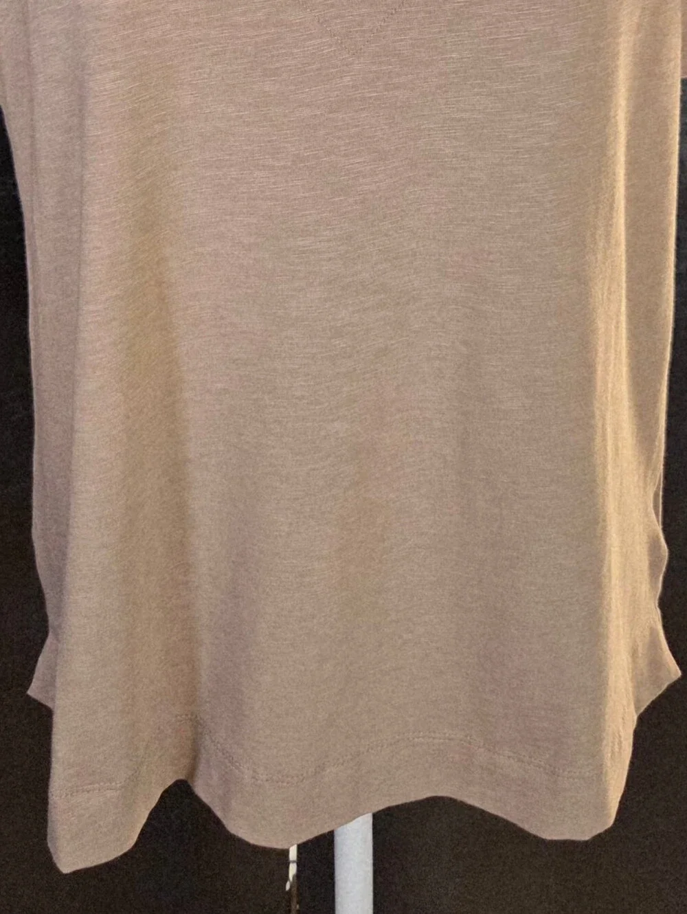 NWT Sigrid Olsen Taupe Split V-Neck Blouse Size M Cotton Tencel Eco Luxury Top - Picture 5 of 13